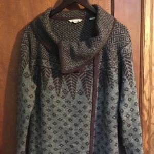 Royal Robins Grey and Purple Wool Sweater